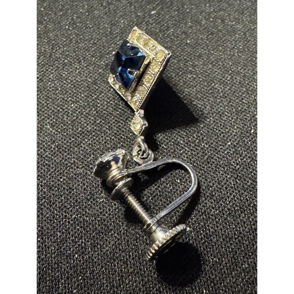 Vintage Weiss Crystal Earrings Screw Back - Picture 5 of 6